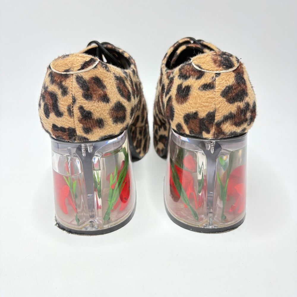 FUNTASMA Pimp-02 Leopard Print Goldfish Heel Lace Up Oxford Mens Size 8 - Picture 4 of 10